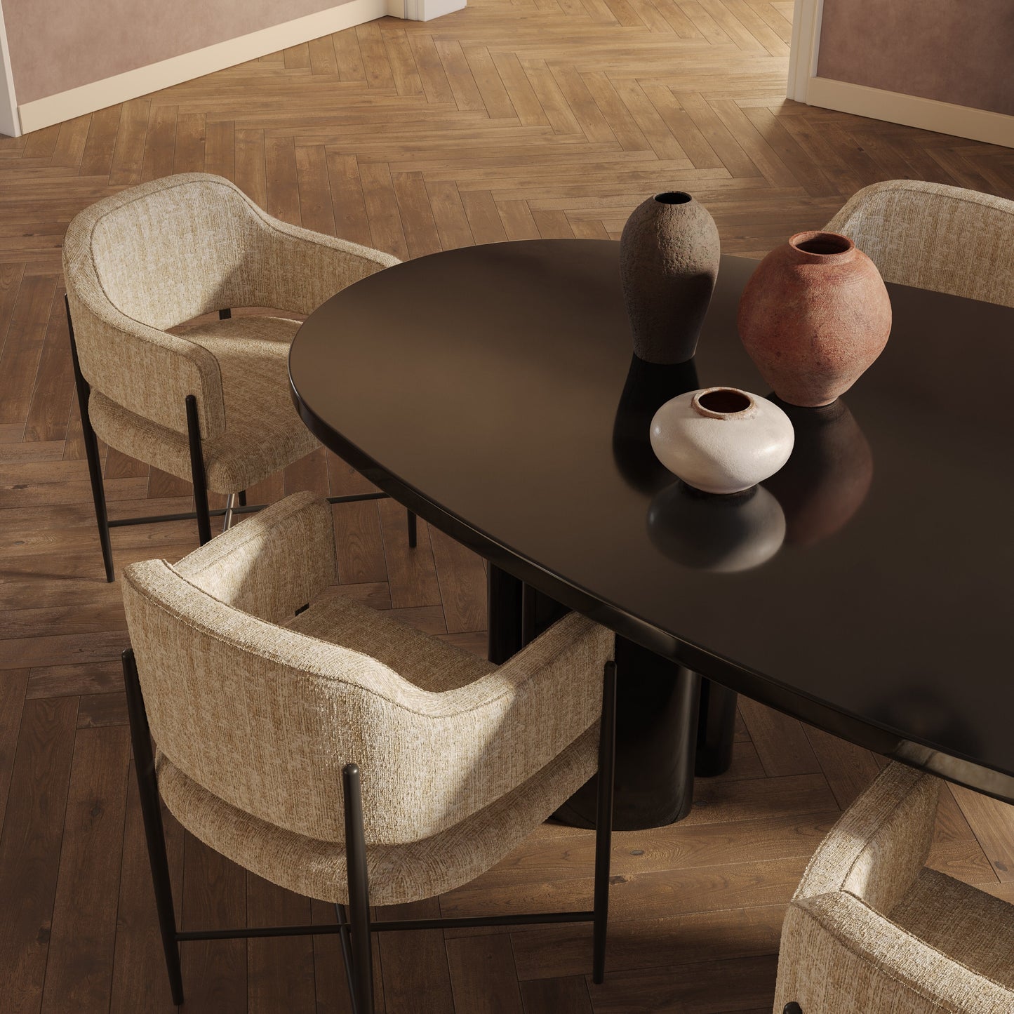 Zola 94 5 Lacquer Oval Dining Table Ren D5120 15