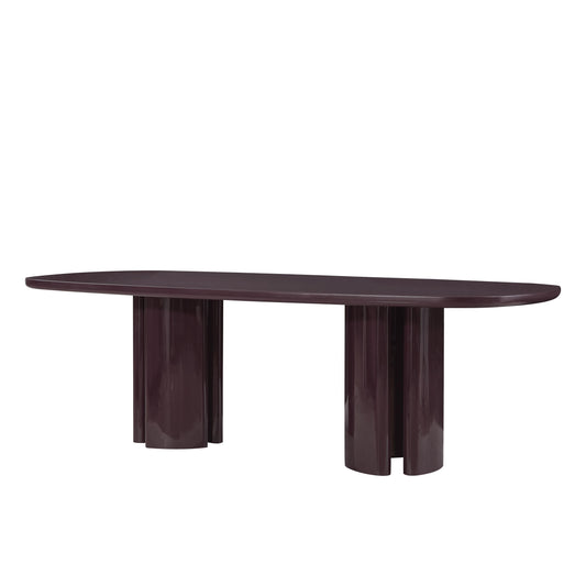 Zola 94 5 Lacquer Oval Dining Table Ren D5120 15