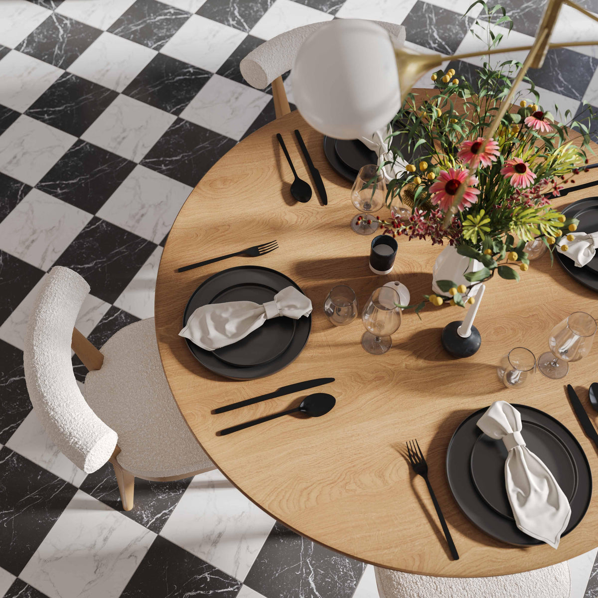 Nolan Natural Wood Round Dining Table by TOV Furniture – photo 6 of 7
