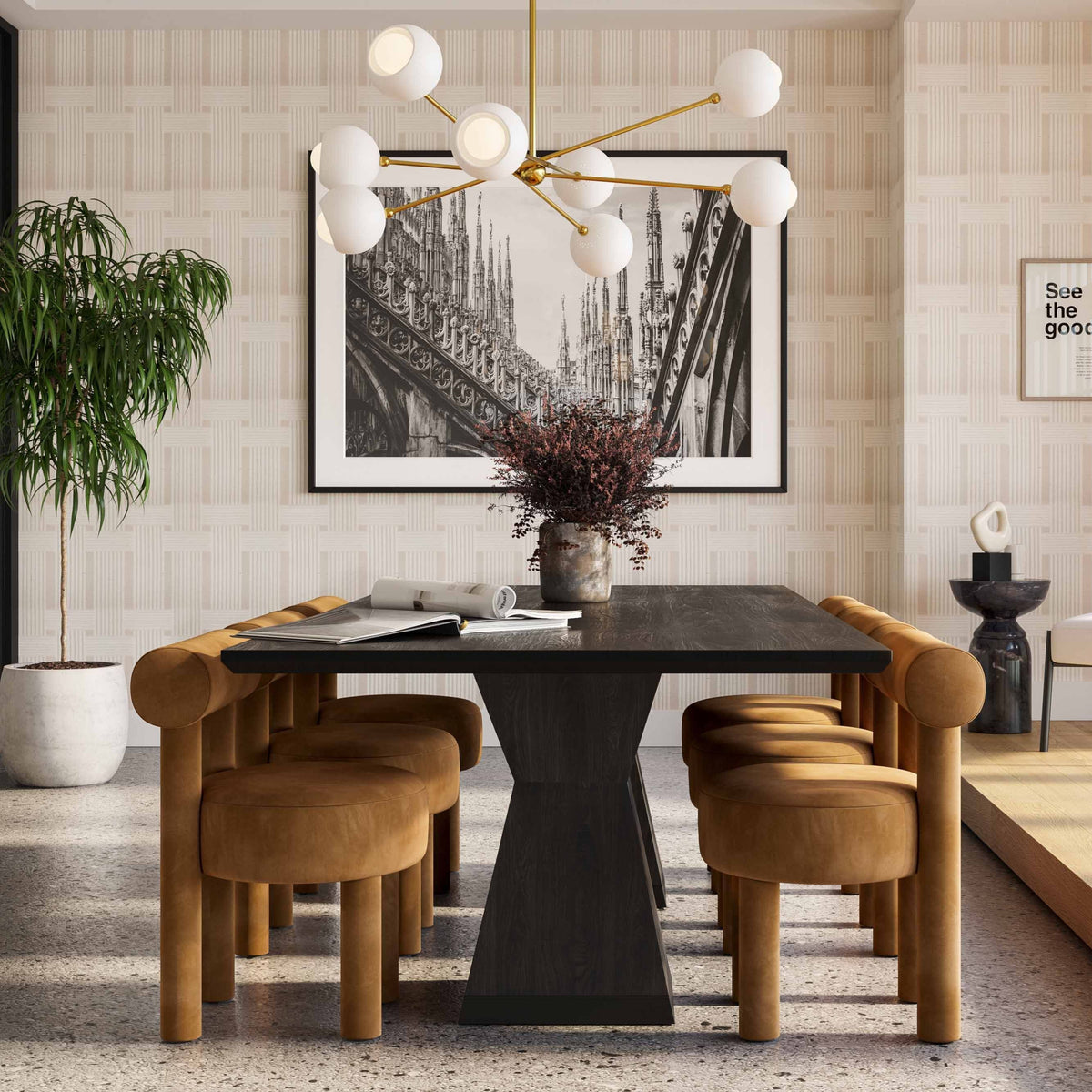 Nolan Black Wood Dining Table by TOV Furniture – photo 3 of 4