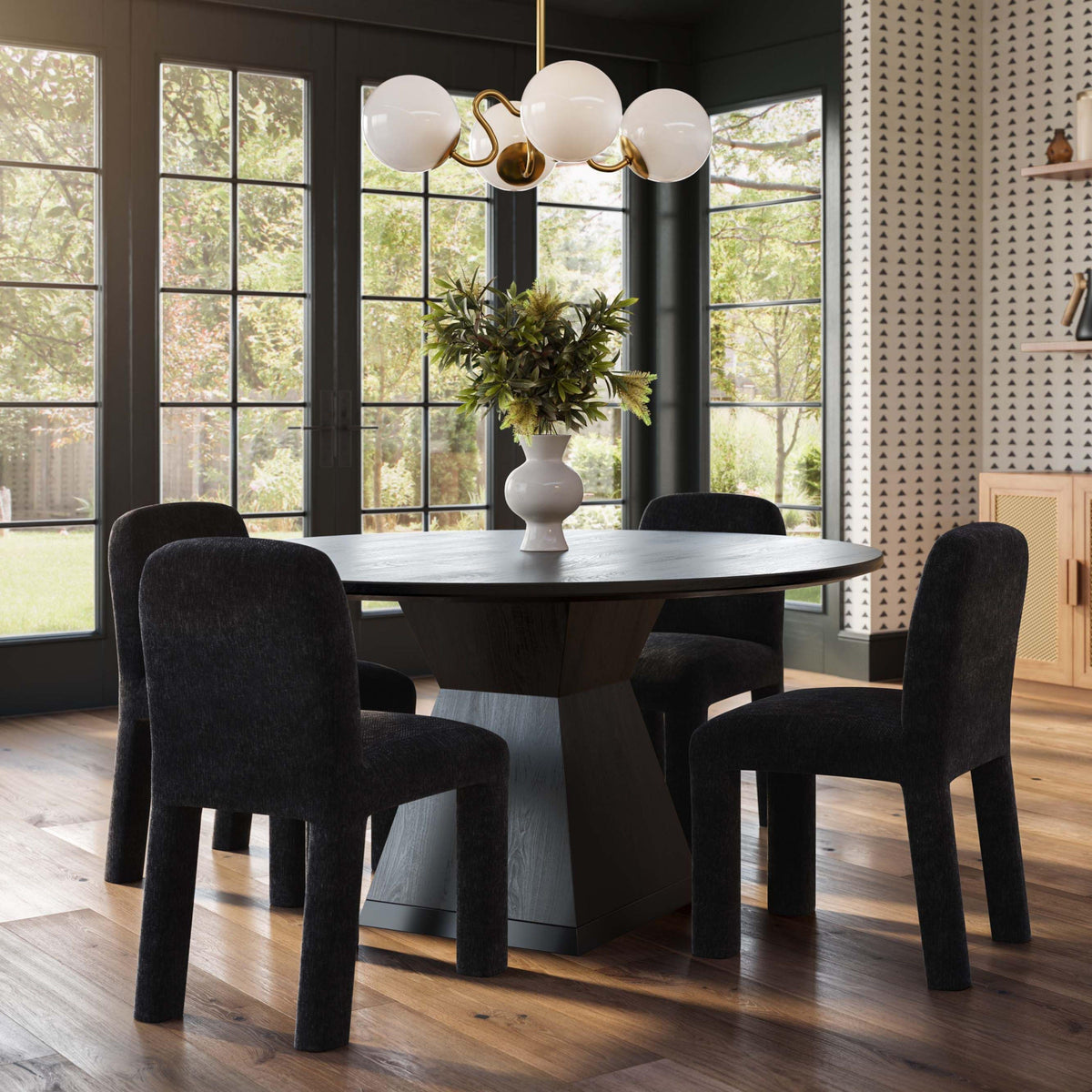 Nolan Black Round Wood Dining Table by TOV Furniture – photo 1 of 9