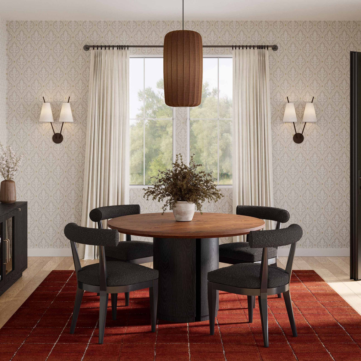 Marlow Black Wood Round Dining Table by TOV Furniture – photo 6 of 6