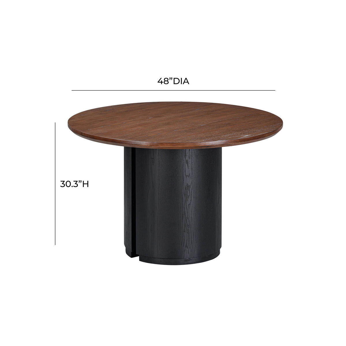 Marlow Black Wood Round Dining Table by TOV Furniture – photo 5 of 6
