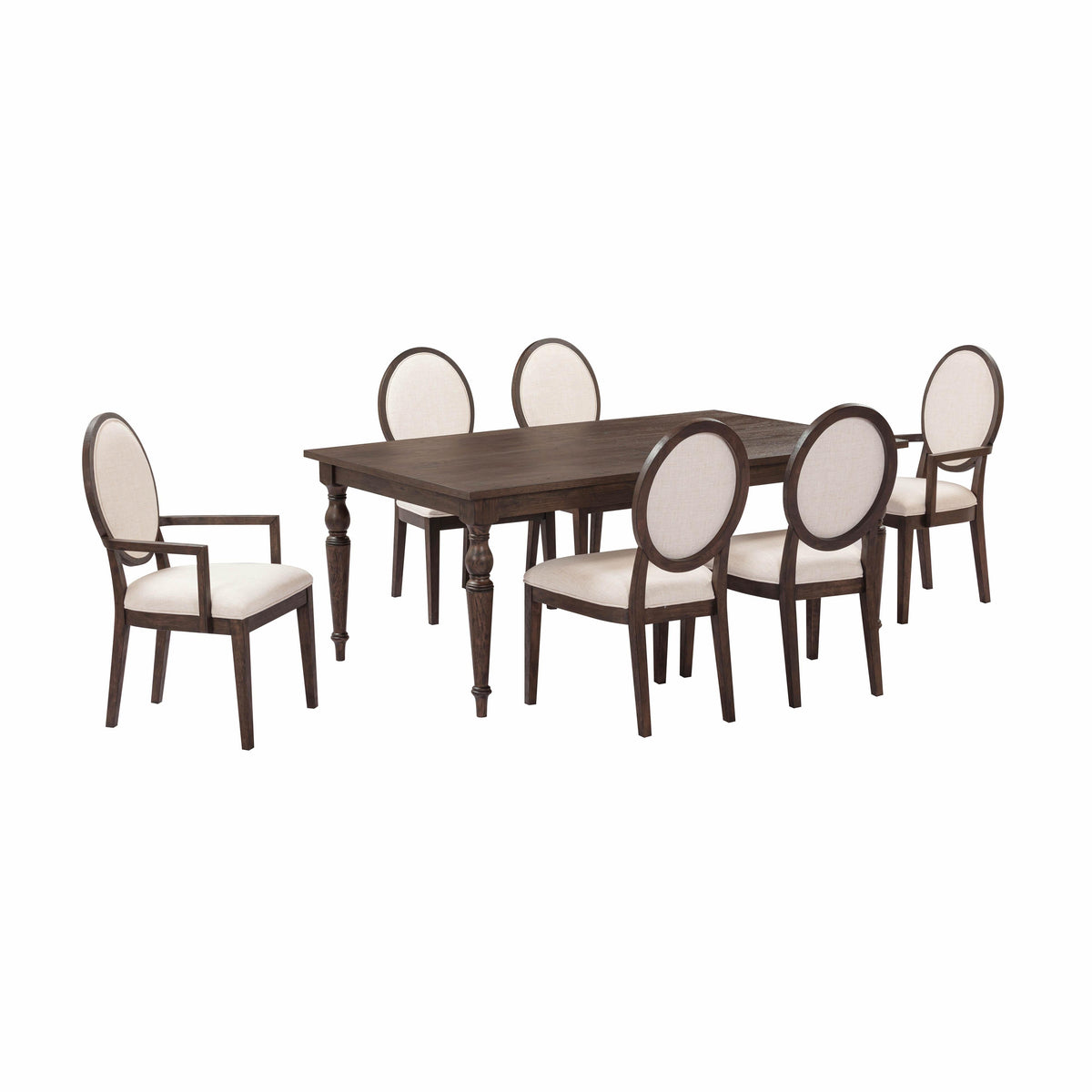 Mila Dark Brown and Beige Performance Fabric Dining Chair - Set of 2 by TOV Furniture – photo 7 of 8