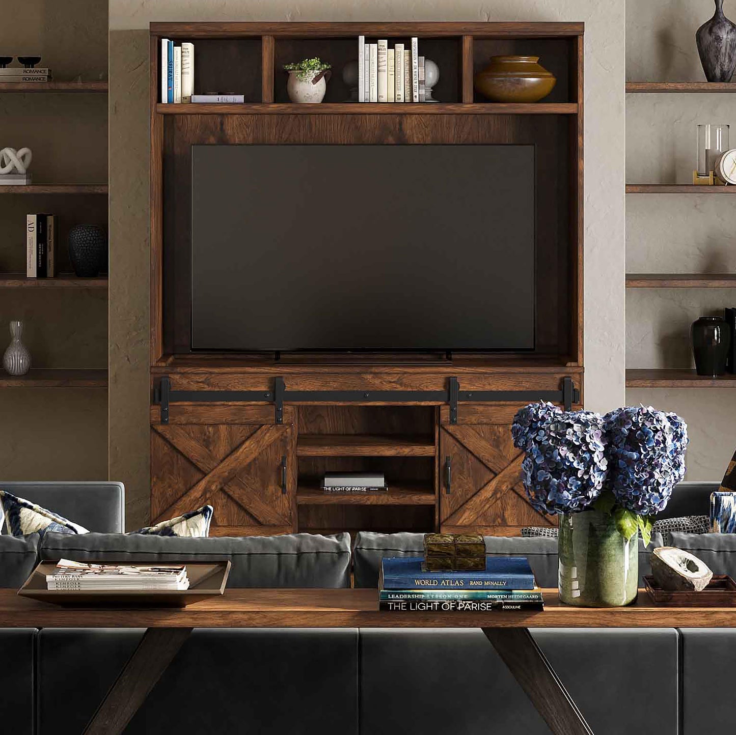 Dawson Rustic Brown Entertainment Center by TOV