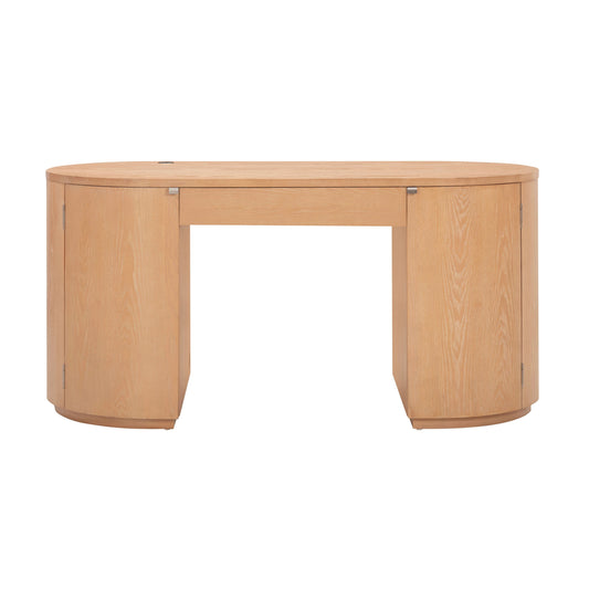 Marlow 64" Wood Executive Desk With Storage Natural by Tov Furniture