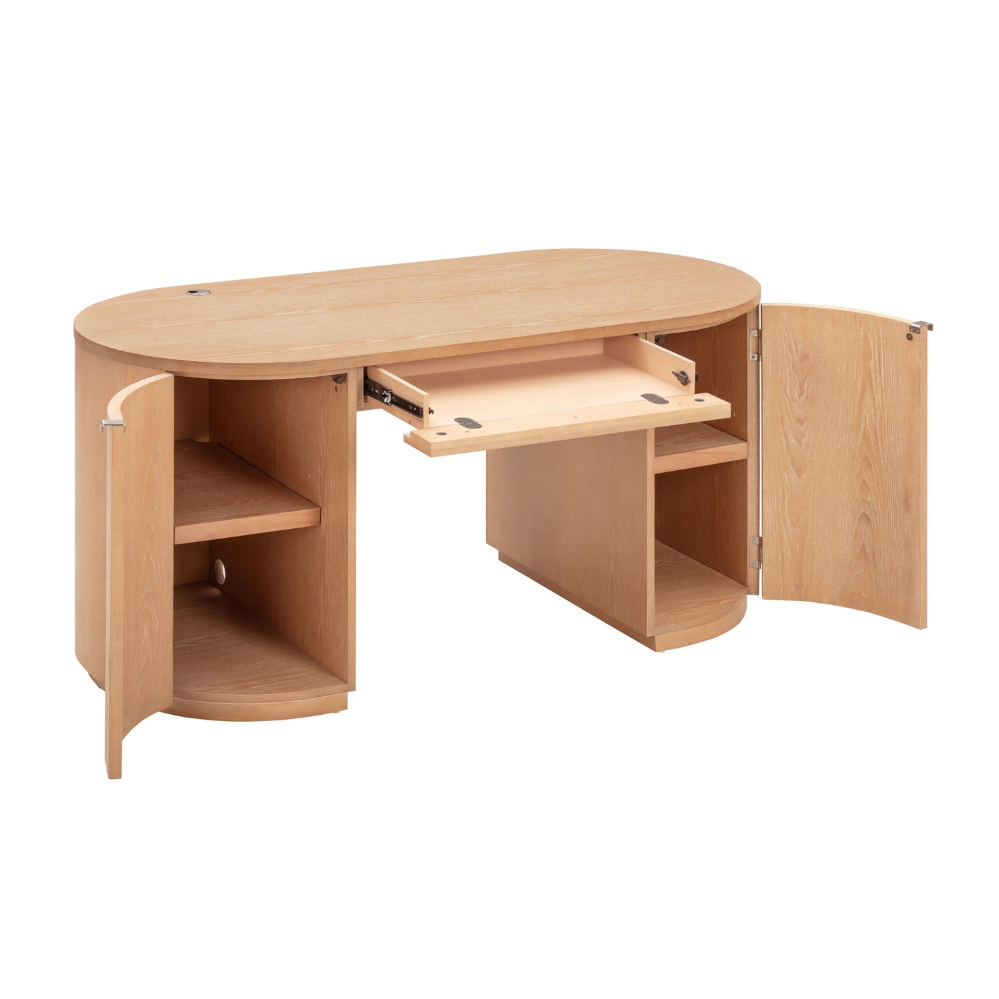 Marlow 64" Wood Executive Desk With Storage Natural by Tov Furniture