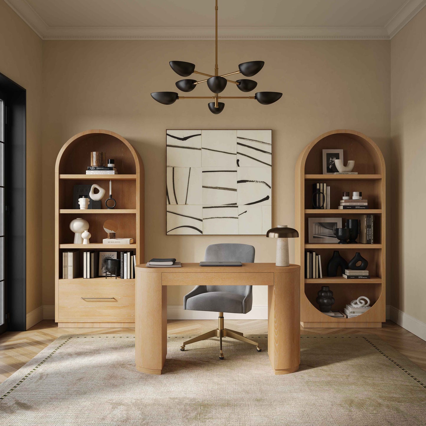 Marlow 52" Wood 2-Drawer Writing Desk Natural by Tov Furniture