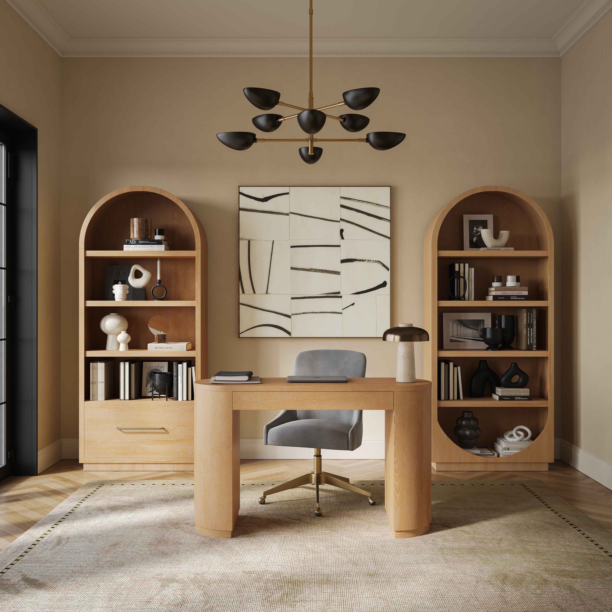 Marlow 52" Wood 2-Drawer Writing Desk Natural by Tov Furniture