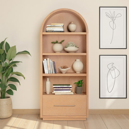 Marlow Natural Wood Bookcase wth File Drawer by TOV Furniture – photo 2 of 12