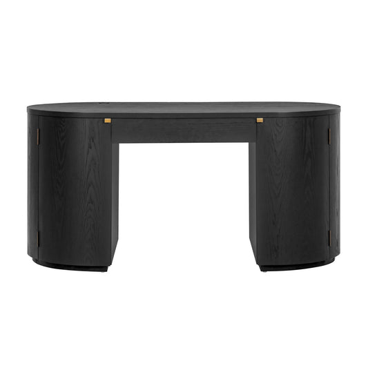 Marlow 64" Wood Executive Desk With Storage Black by Tov Furniture