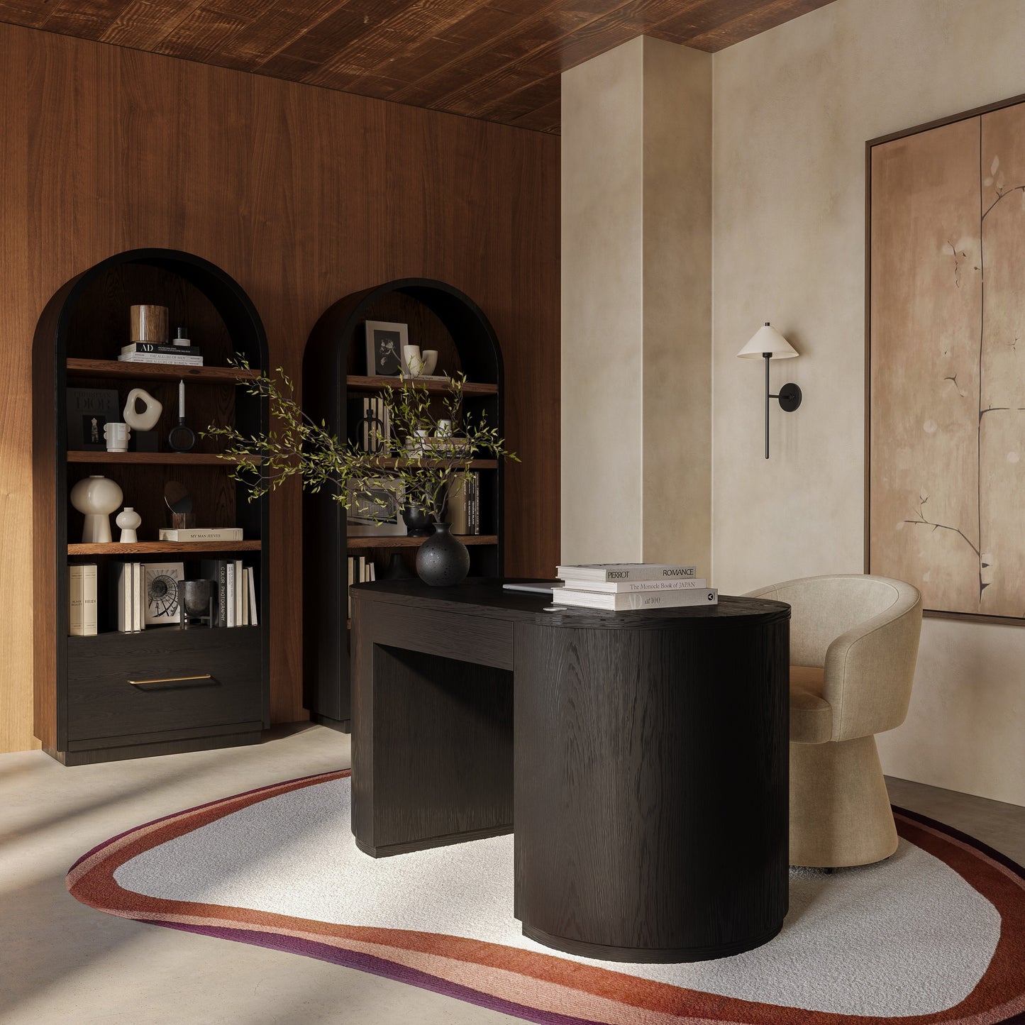 Marlow 64" Wood Executive Desk With Storage Black by Tov Furniture