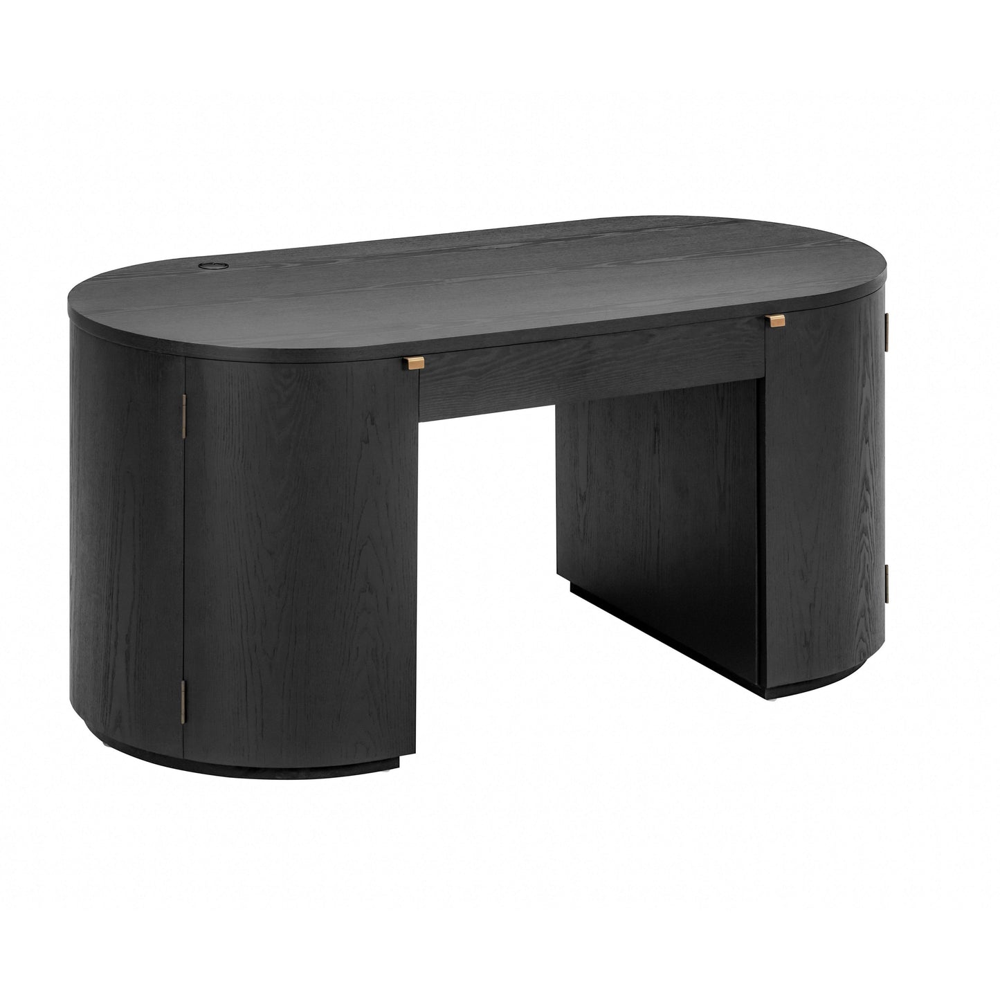 Marlow 64" Wood Executive Desk With Storage Black by Tov Furniture