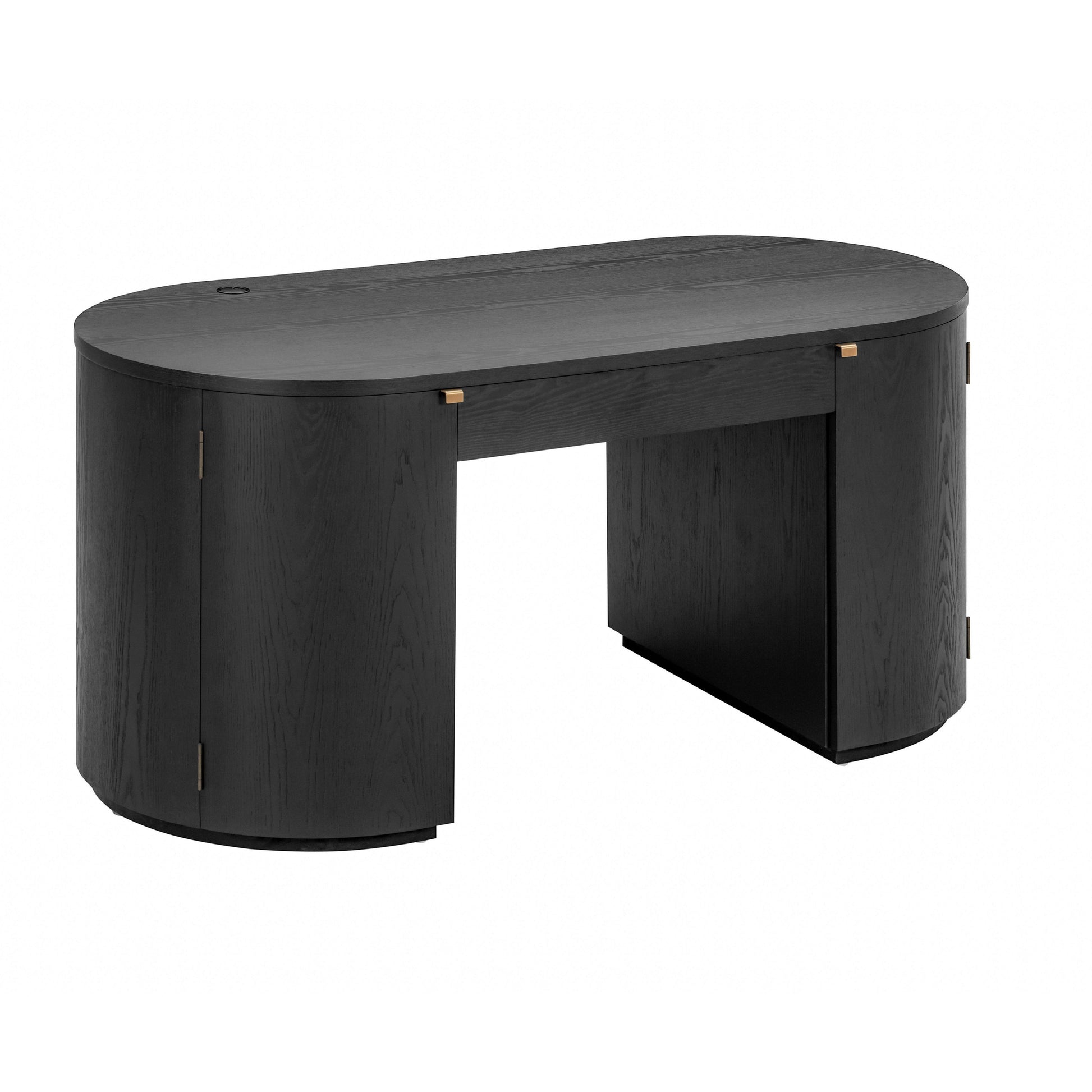 Marlow 64" Wood Executive Desk With Storage Black by Tov Furniture