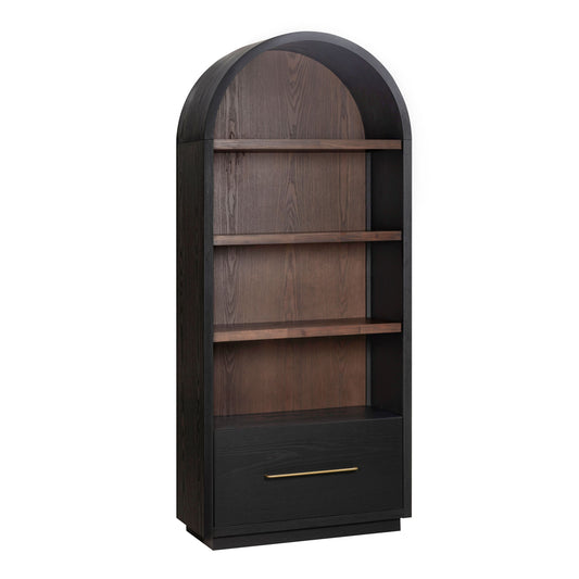 Marlow Wood Bookcase With File Drawer Black by Tov Furniture