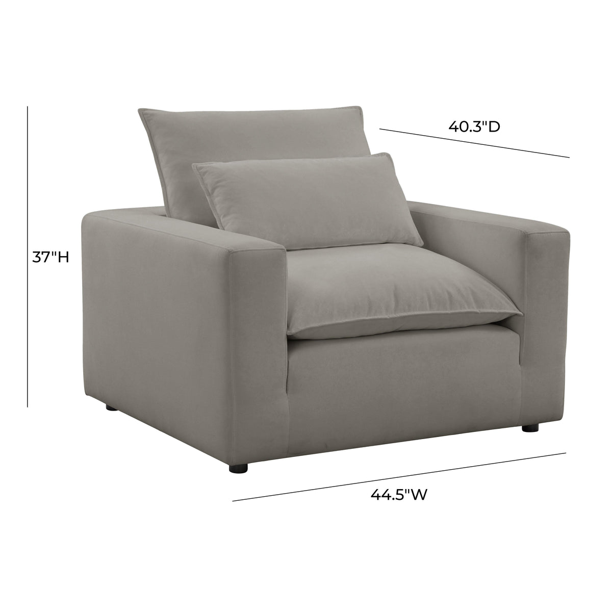 Cali Slate Performance Fabric Arm Chair by TOV Furniture – photo 5 of 5