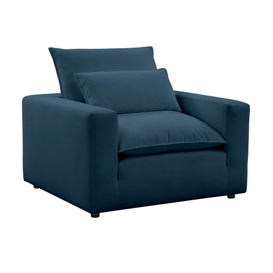 Cali Navy Performance Fabric Arm Chair by TOV