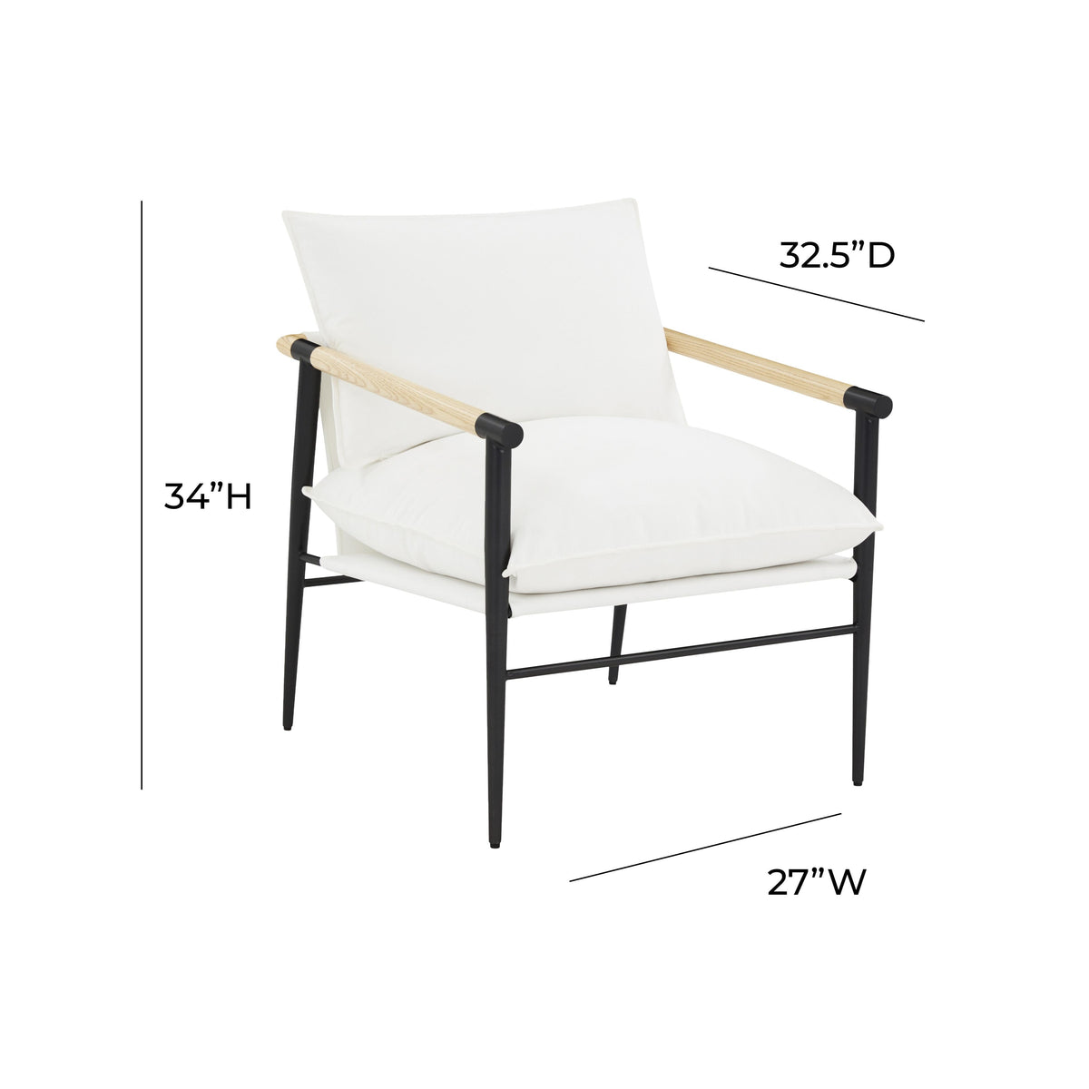 Cali Performance Fabric Accent Chair in Pearl by TOV Furniture – photo 6 of 6