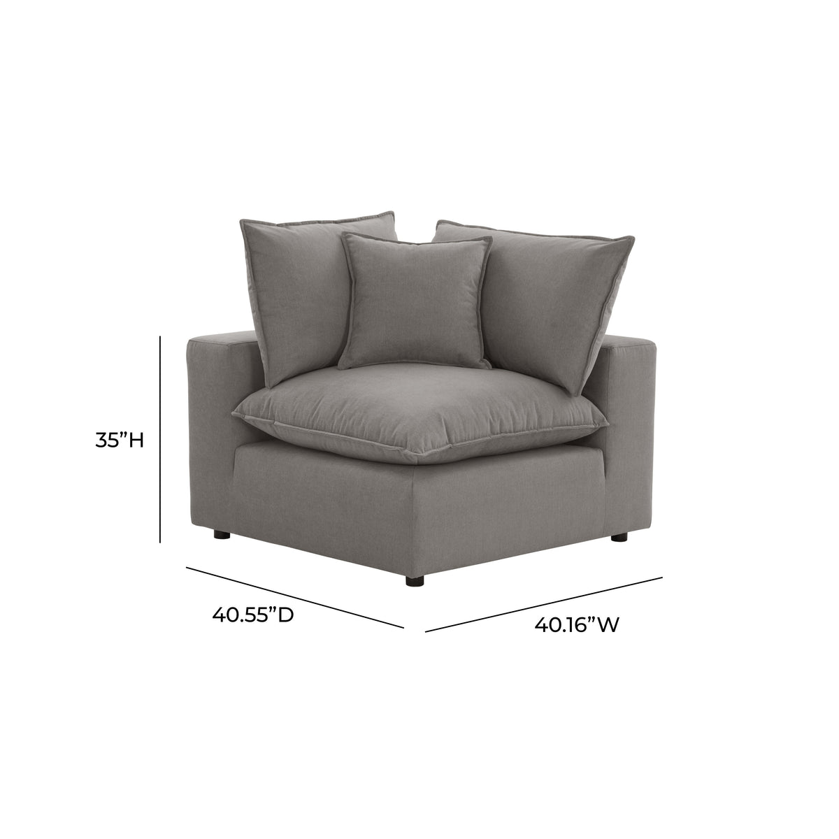 Cali Slate Performance Fabric Corner Chair by TOV Furniture – photo 7 of 8