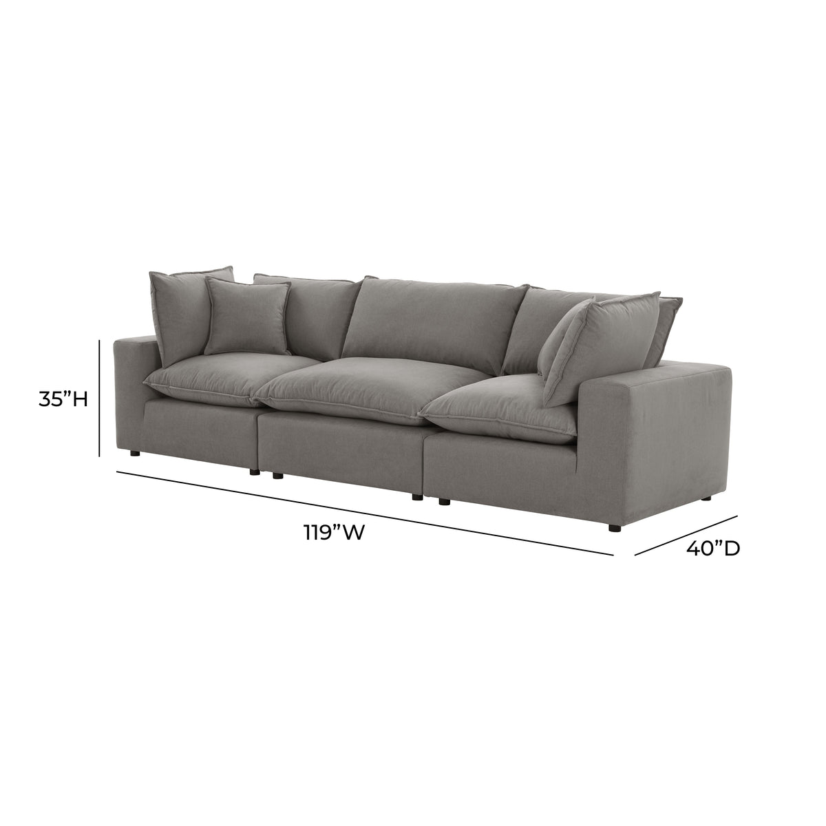 Cali Slate Performance Fabric Modular Sofa by TOV Furniture – photo 6 of 6