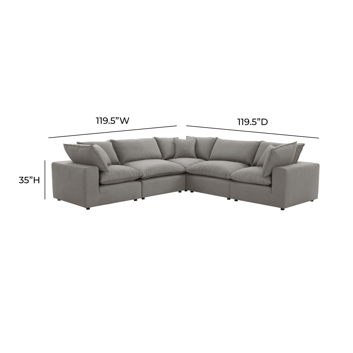 Cali Slate Performance Fabric Modular L-Sectional by TOV Furniture – photo 5 of 5