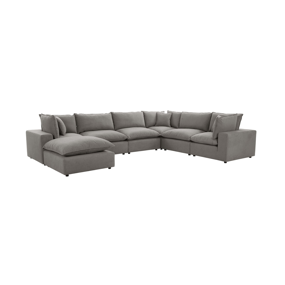 Cali Slate Performance Fabric Modular Large Chaise Sectional by TOV Furniture – photo 1 of 7