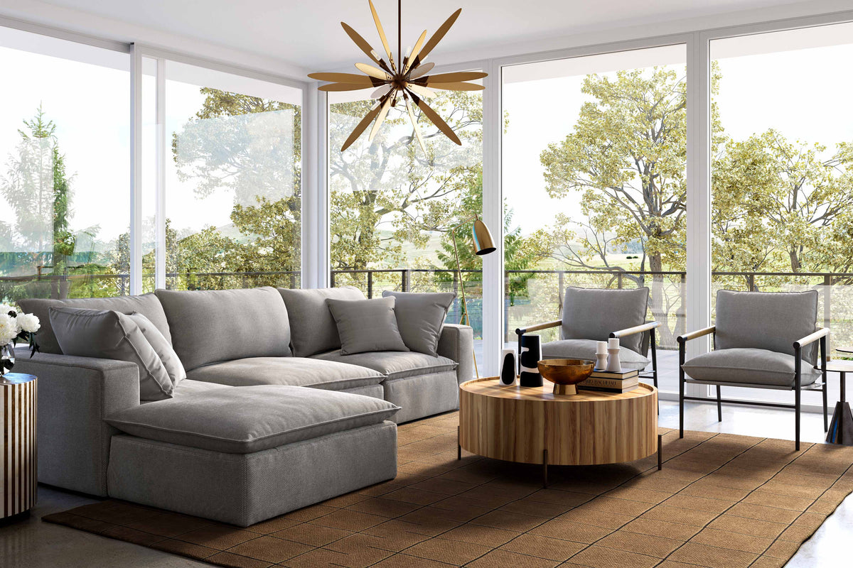 Cali Slate Performance Fabric Modular 4 Piece Sectional by TOV Furniture – photo 2 of 6