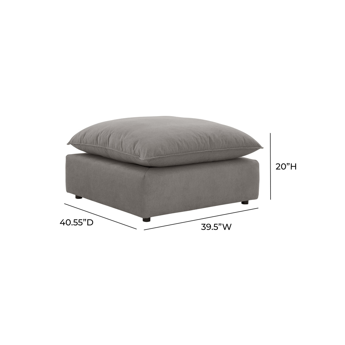 Cali Slate Performance Fabric Ottoman by TOV Furniture – photo 4 of 5