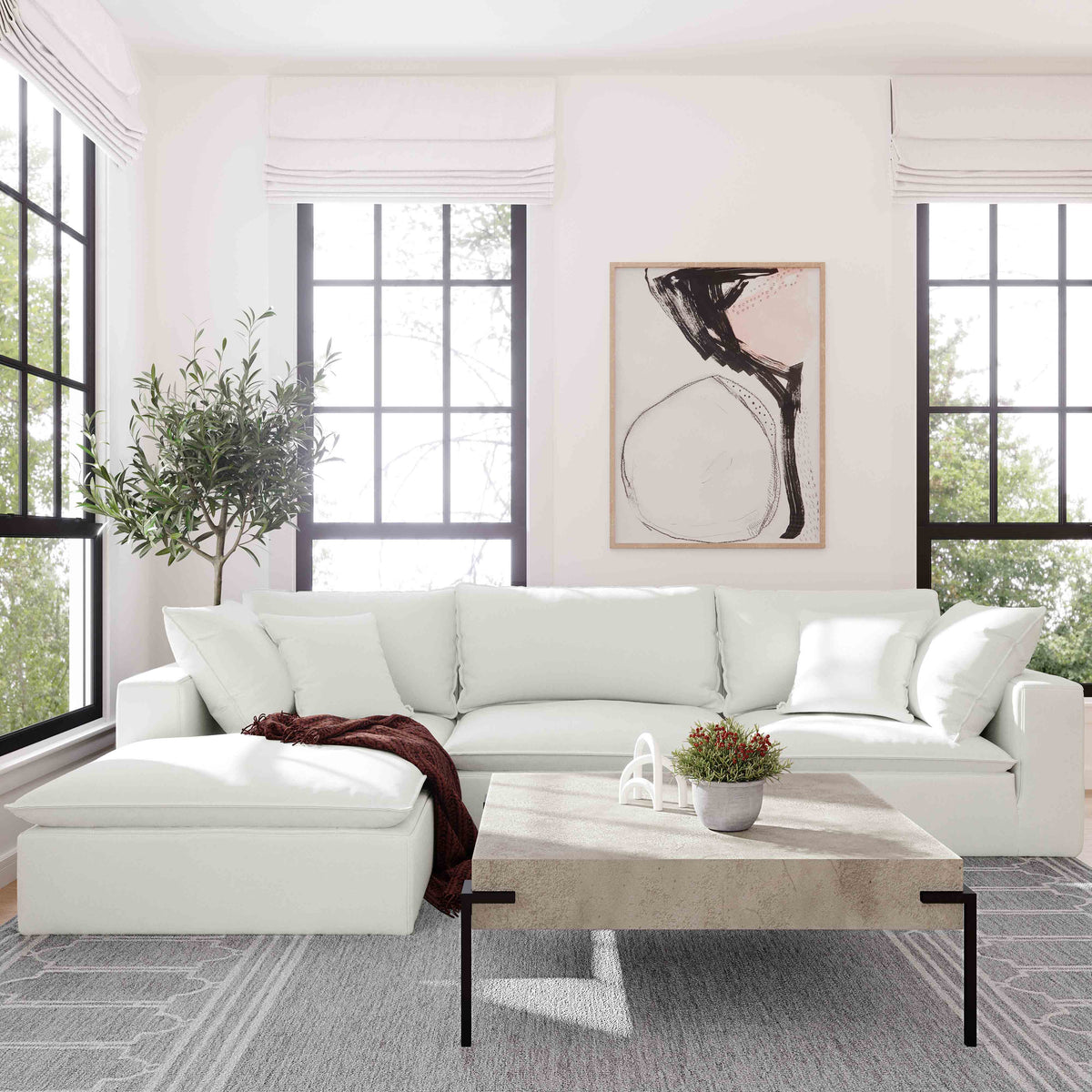Cali Pearl Performance Fabric Armless Chair by TOV Furniture – photo 8 of 8