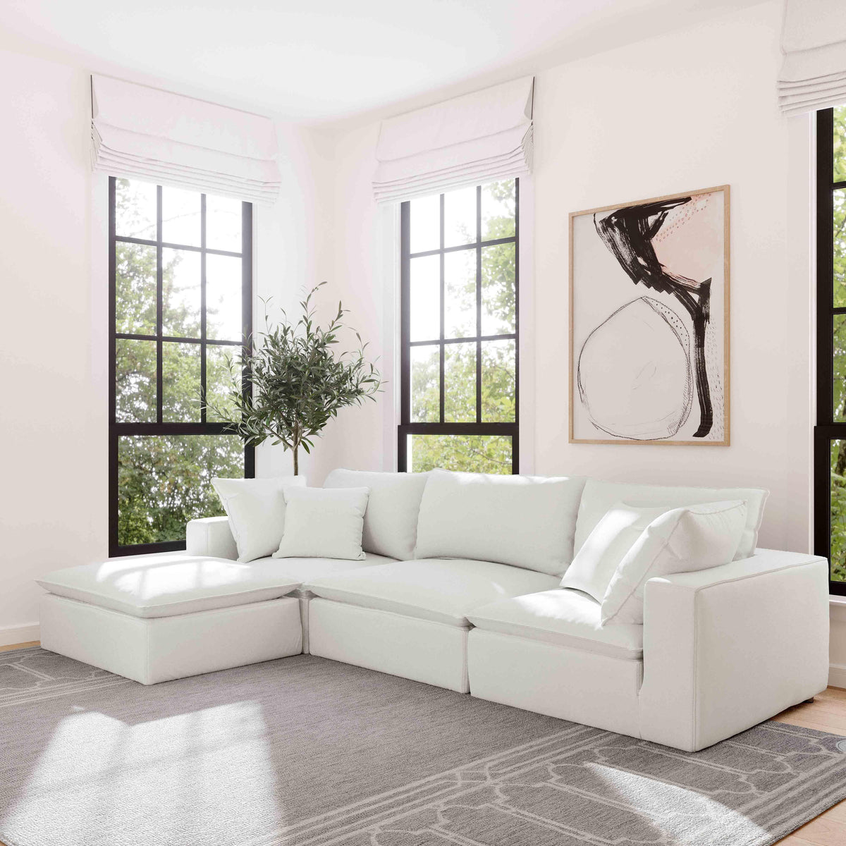 Cali Pearl Performance Fabric Corner Chair by TOV Furniture – photo 2 of 8