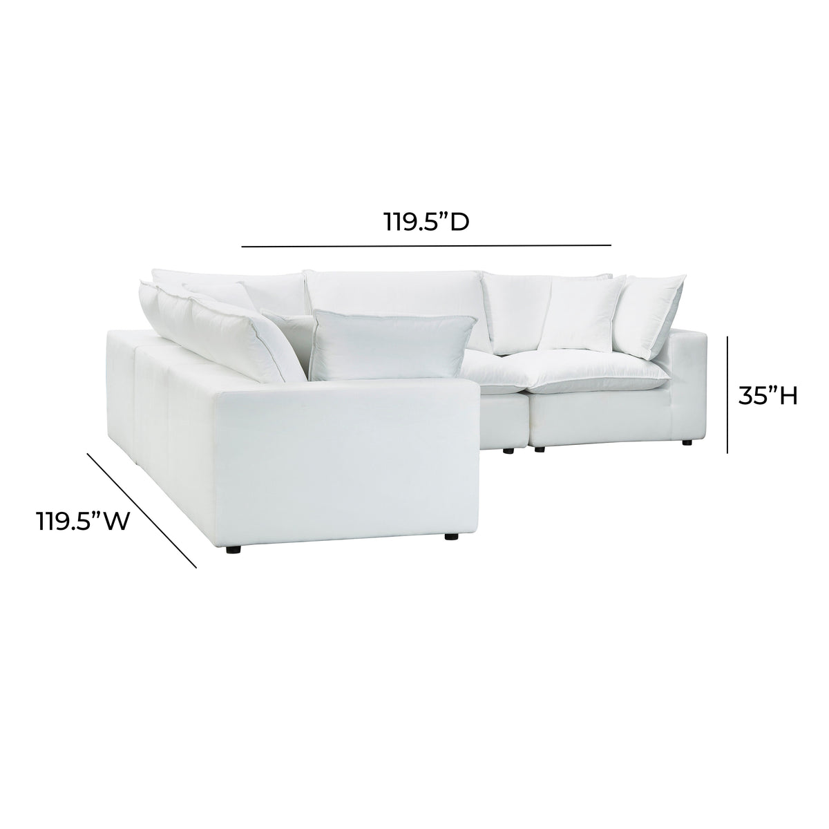 Cali Pearl Performance Fabric Modular L-Sectional by TOV Furniture – photo 6 of 6