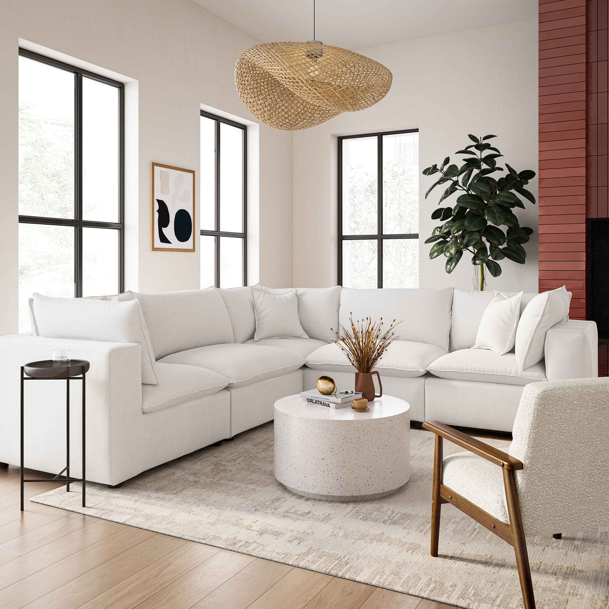 Cali Pearl Performance Fabric Modular L-Sectional by TOV Furniture – photo 2 of 6