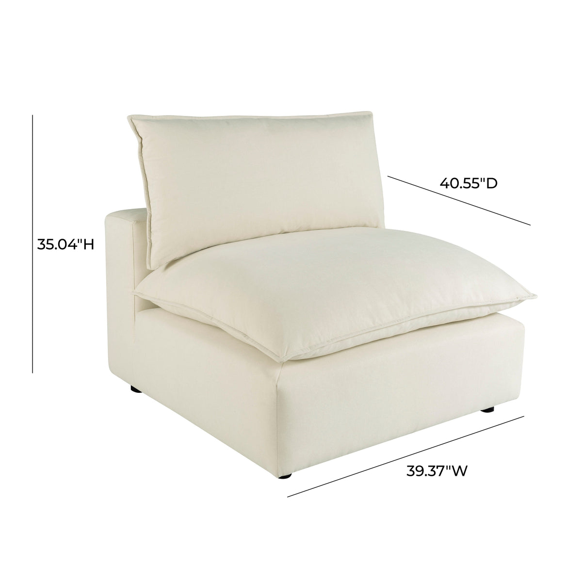 Cali Natural Performance Fabric Armless Chair by TOV Furniture – photo 7 of 7