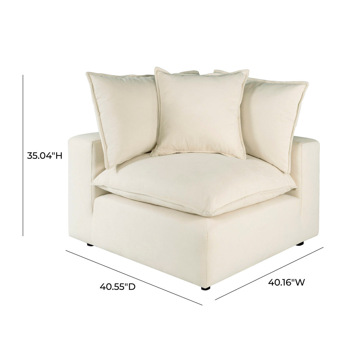 Cali Natural Performance Fabric Corner Chair by TOV Furniture – photo 6 of 6