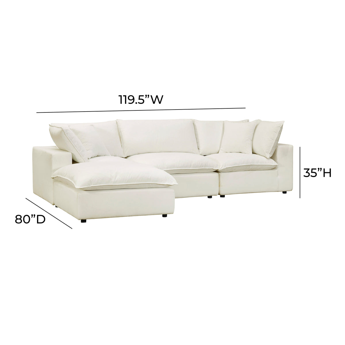 Cali Natural Performance Fabric Modular 4 Piece Sectional by TOV Furniture – photo 6 of 6