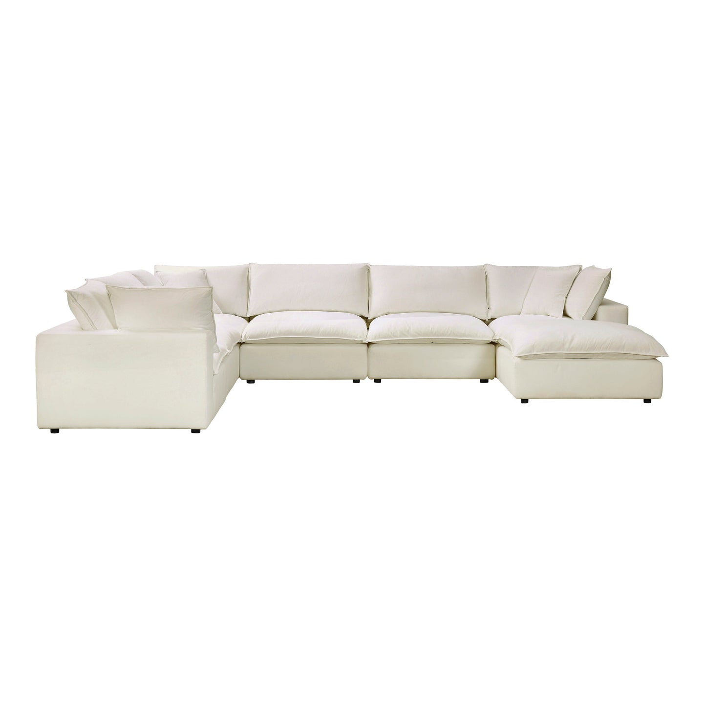 Cali 7-Piece Performance Fabric Modular Large Chaise Sectional Natural by Tov Furniture