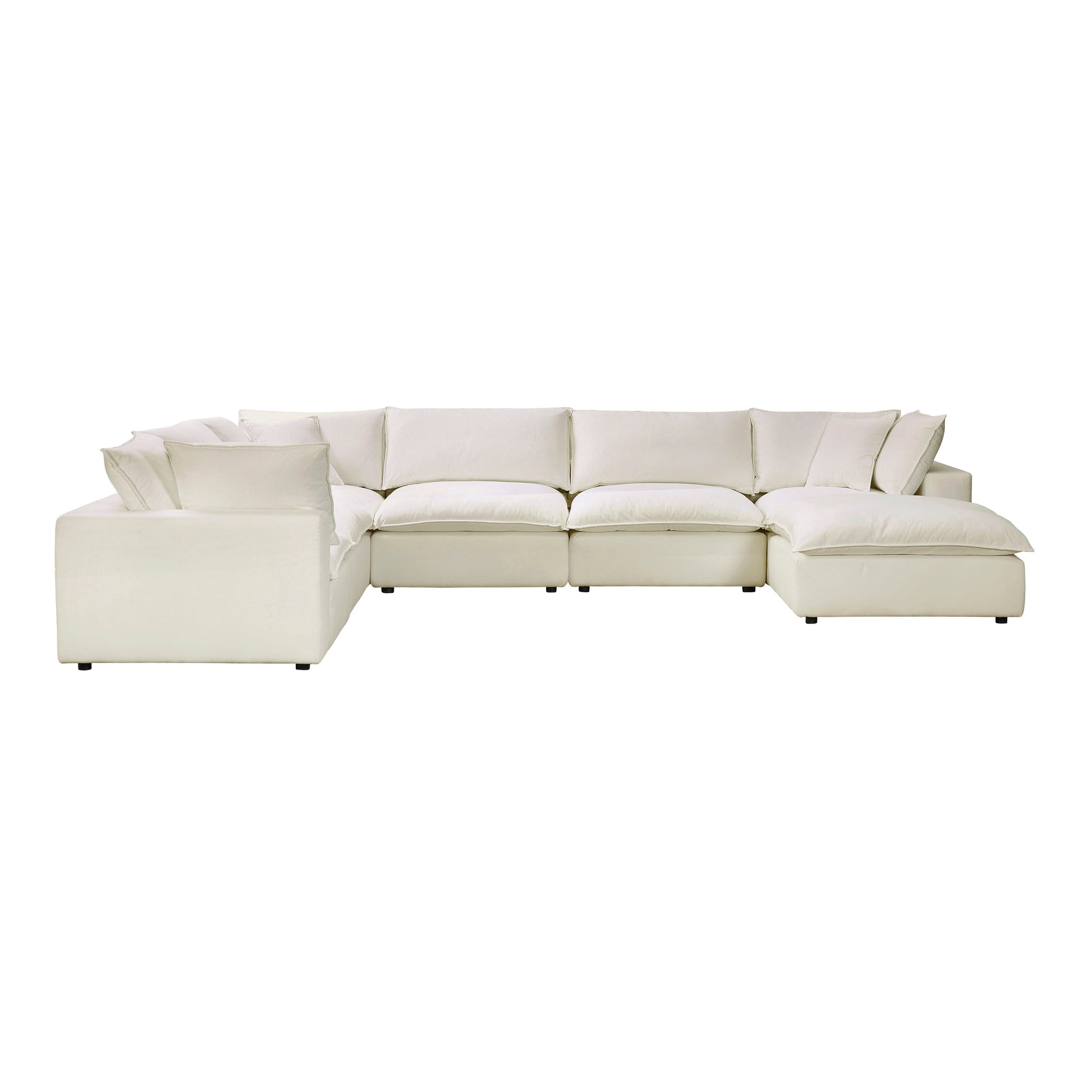 Cali 7-Piece Performance Fabric Modular Large Chaise Sectional Natural by Tov Furniture