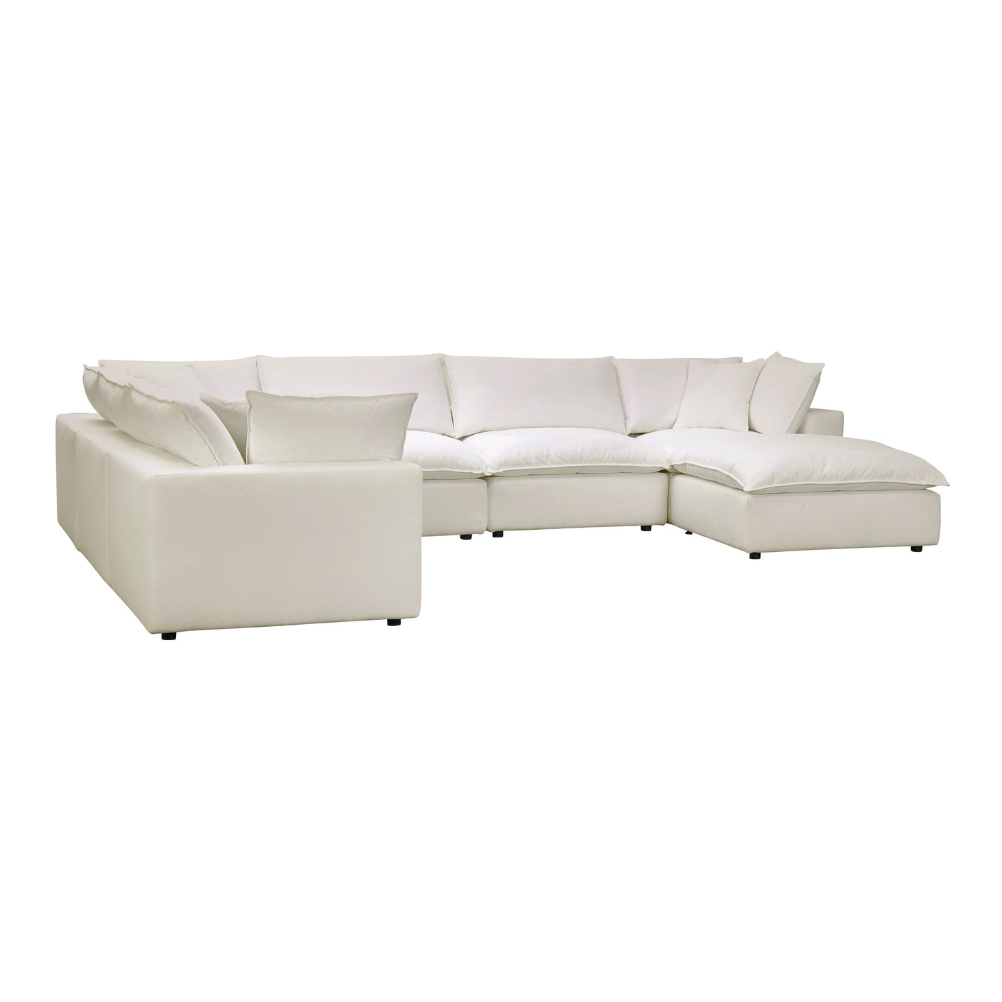 Cali 7-Piece Performance Fabric Modular Large Chaise Sectional Natural by Tov Furniture
