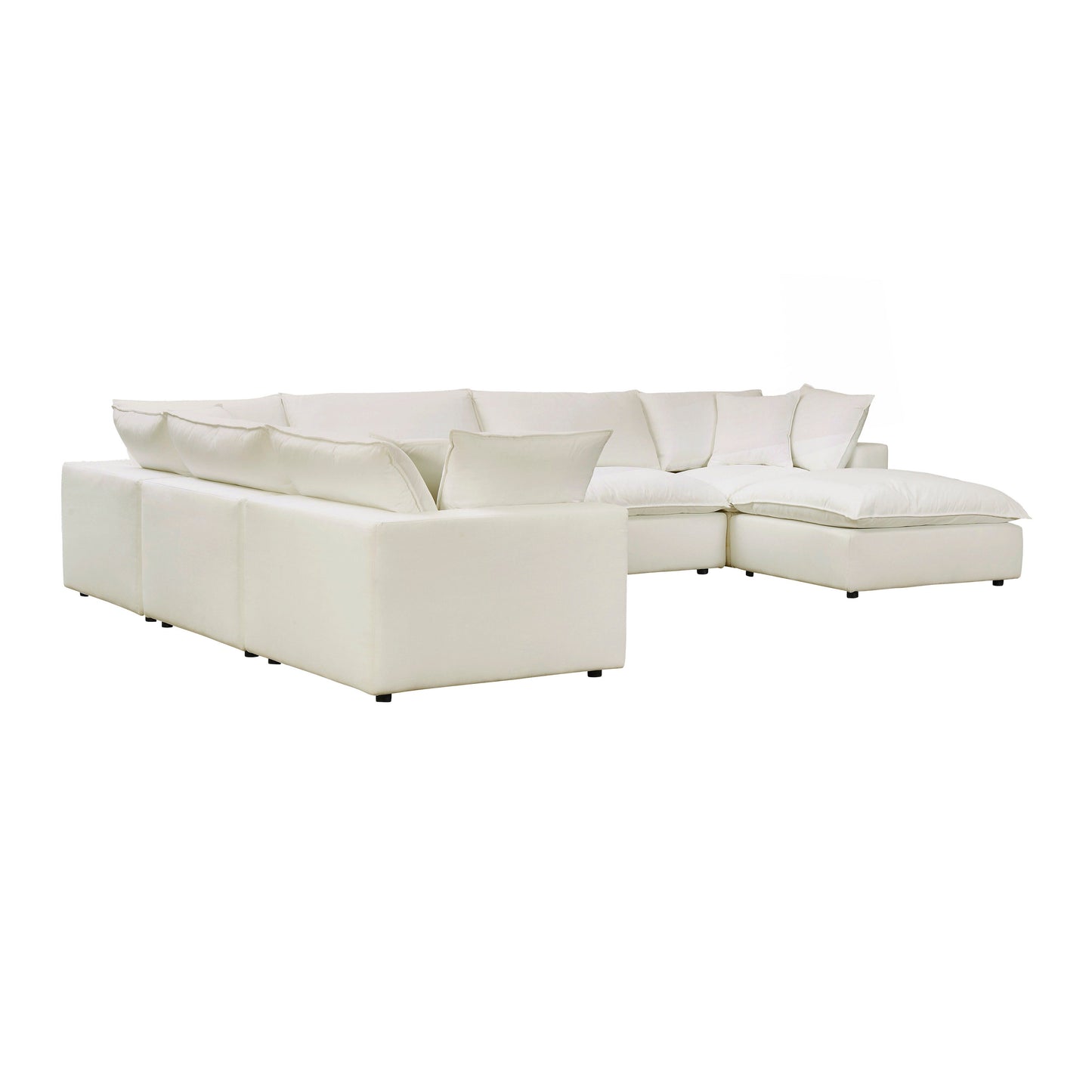 Cali 7-Piece Performance Fabric Modular Large Chaise Sectional Natural by Tov Furniture