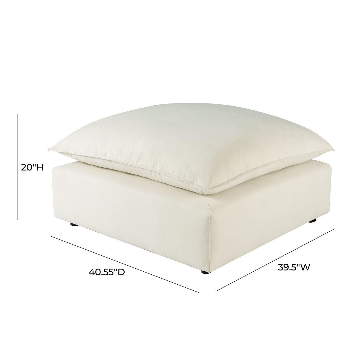 Cali Natural Performance Fabric Ottoman by TOV Furniture – photo 4 of 5