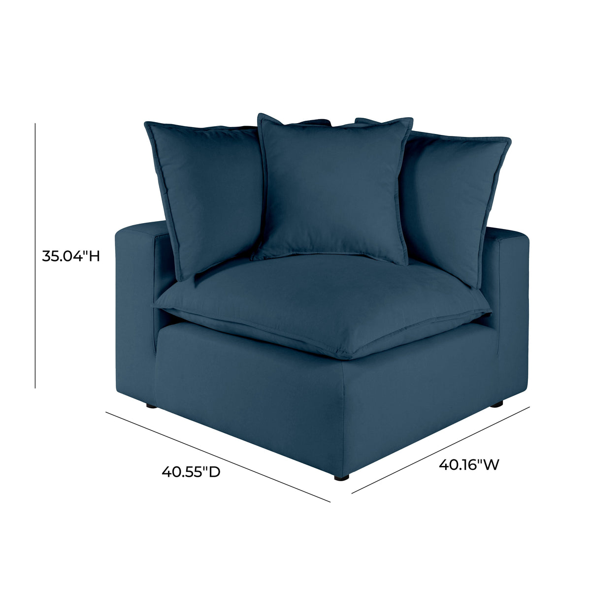Cali Navy Performance Fabric Corner Chair by TOV Furniture – photo 6 of 6