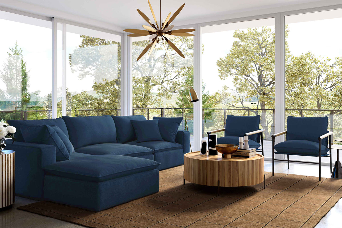 Cali Navy Performance Fabric Modular 4 Piece Sectional by TOV Furniture – photo 2 of 6