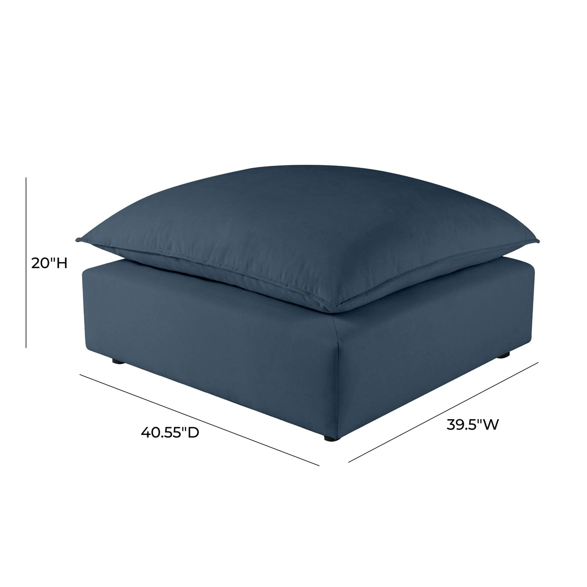 Cali Navy Performance Fabric Ottoman by TOV Furniture – photo 4 of 5