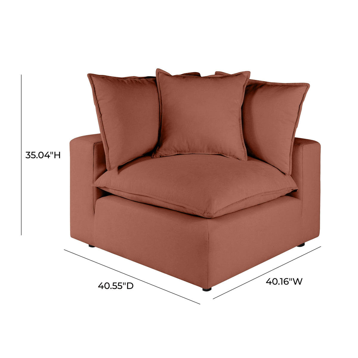 Cali Rust Performance Fabric Corner Chair by TOV Furniture – photo 5 of 5