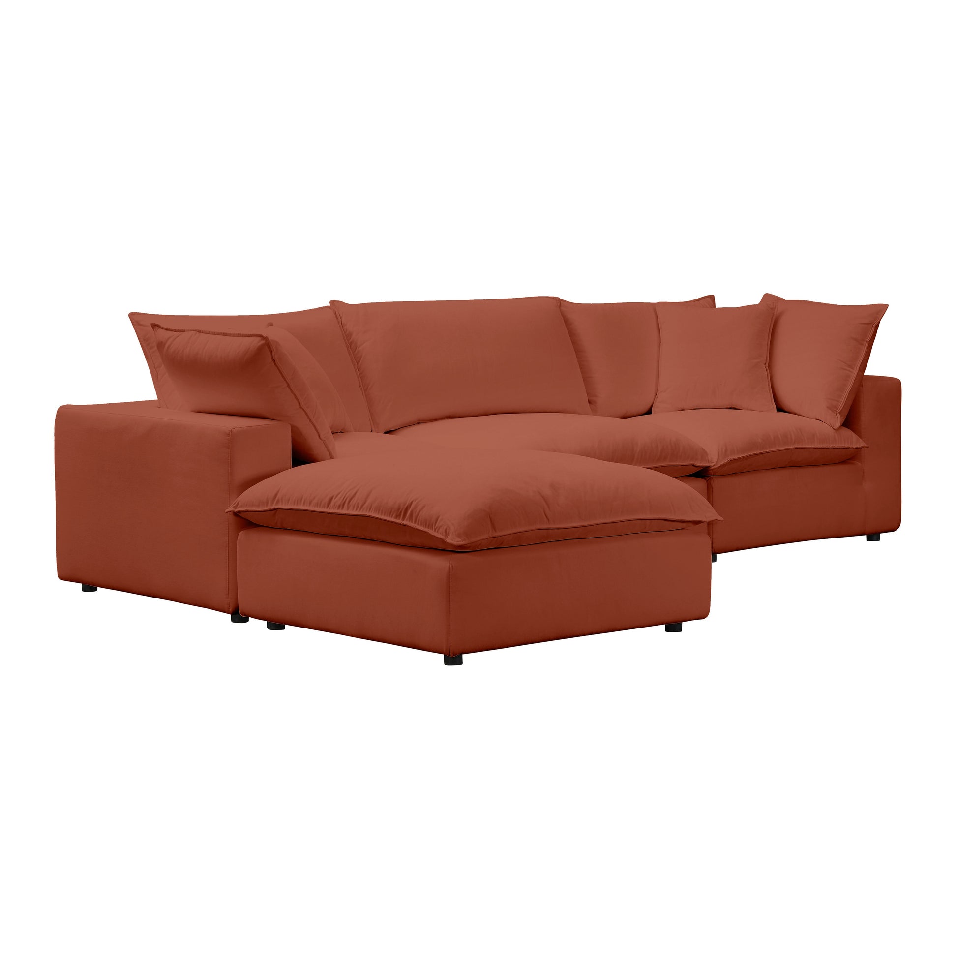 Cali 4-Piece Performance Fabric Modular Sectional Rust by Tov Furniture