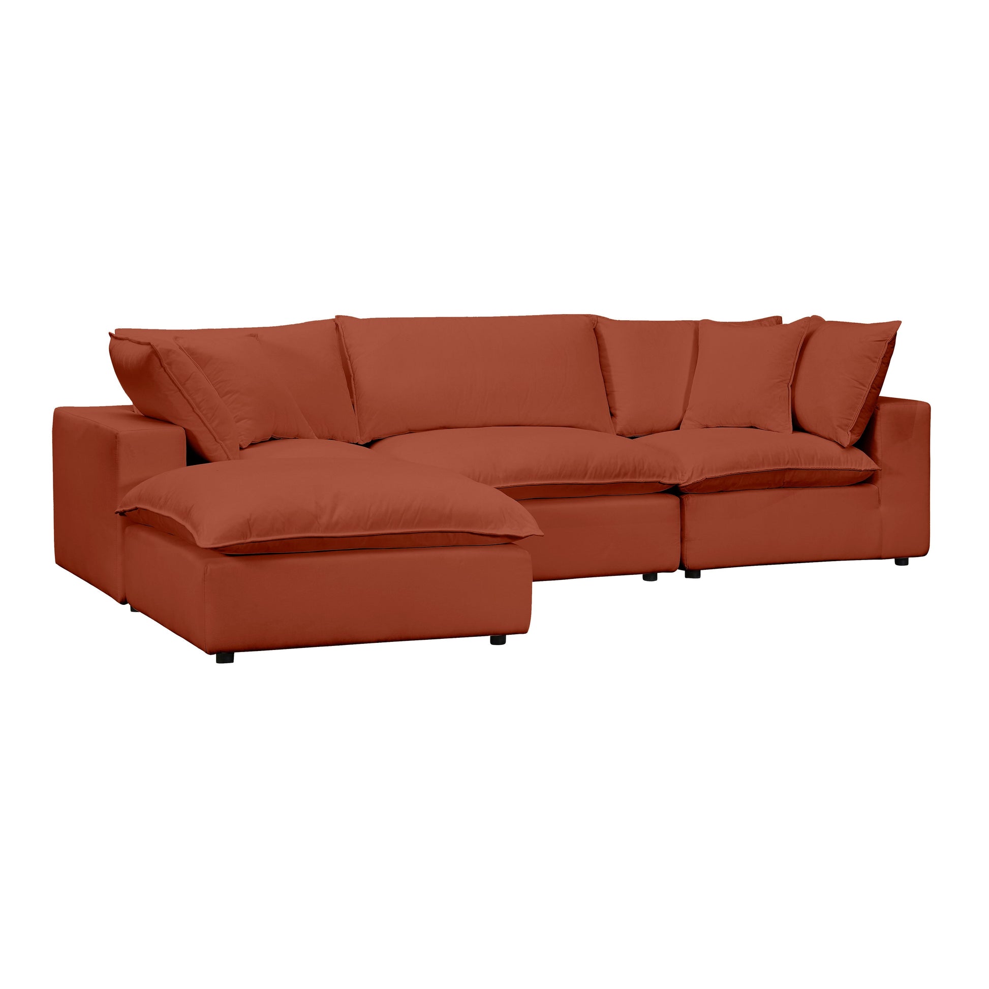 Cali 4-Piece Performance Fabric Modular Sectional Rust by Tov Furniture