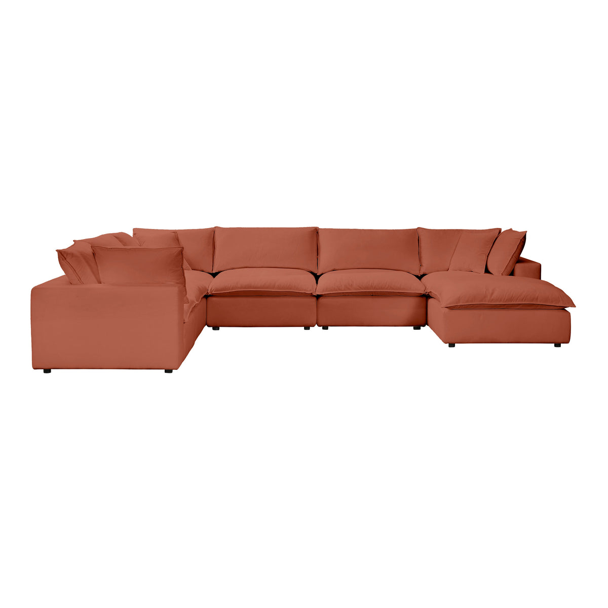 Cali Rust Performance Fabric Modular Large Chaise Sectional by TOV Furniture – photo 1 of 5