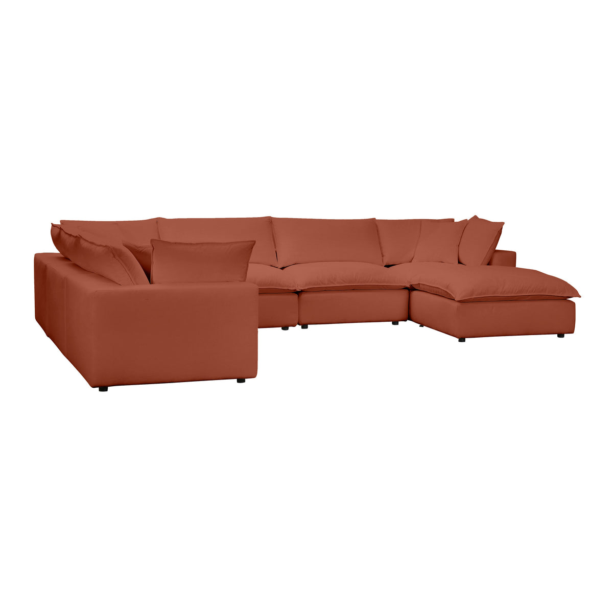Cali Rust Performance Fabric Modular Large Chaise Sectional by TOV Furniture – photo 3 of 5