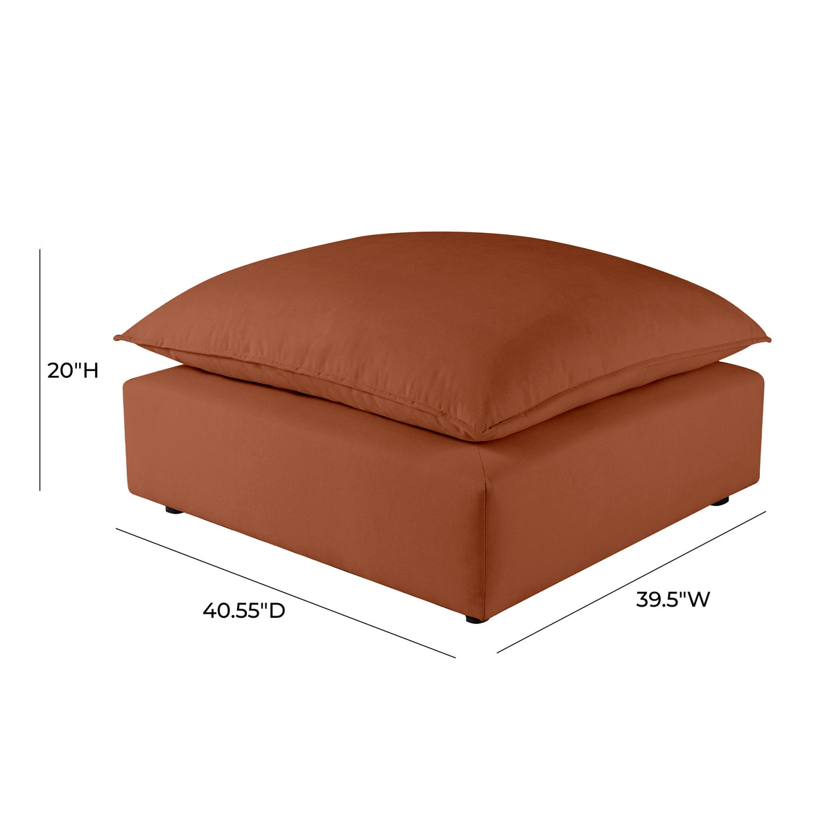 Cali Rust Performance Fabric Ottoman by TOV Furniture – photo 4 of 5