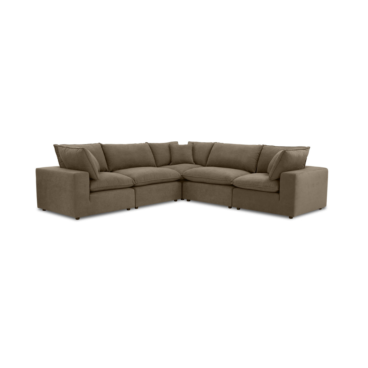 Cali 5-Piece Chocolate Brown Performance Velvet L-Sectional by TOV Furniture – photo 3 of 4